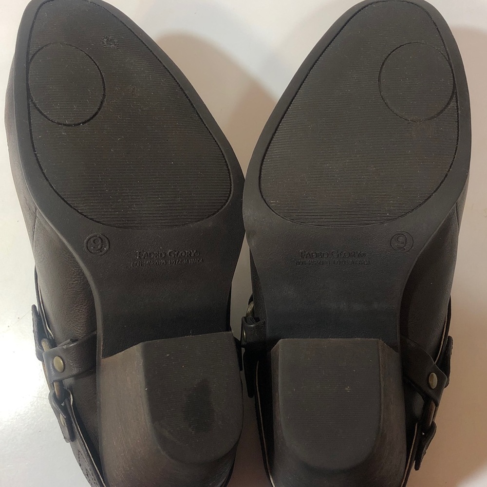 Faded Glory Dark Brown Leather Chukka Booties with Buckle - Picture 11 of 14